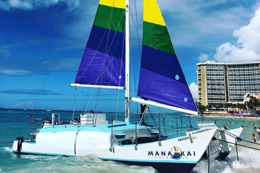 Board from Waikiki Beach: Scenic Sunset Sail on the Hāwea - Diamond Head at Golden Hour, Seen From the Water