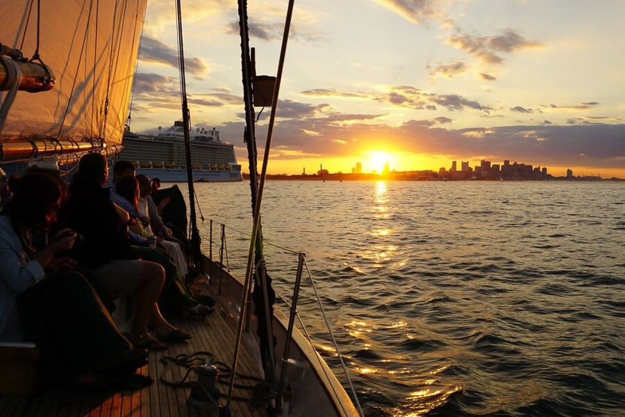 Boston: Harbor Champagne Sunset Sail from Rowes Wharf - Comfort and practical stuff: toilets, seating, and staying warm