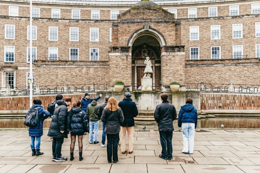 Bristol: Blackbeard to Banksy Guided Walking Tour - The harborside finish at Arnolfini