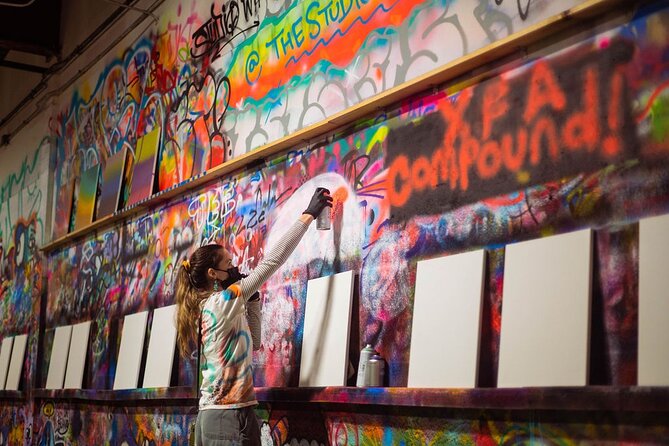 BYOB Spray Paint and Sip at Studio W.I.P. - What you learn: stencil skills and spray techniques, taught without gatekeeping