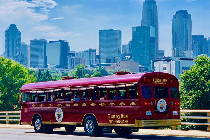 Charlotte FUNNY Historical Comedy City BUS Tour - Funny Bus Charlotte at night: comedy, local trivia, and a smooth city loop