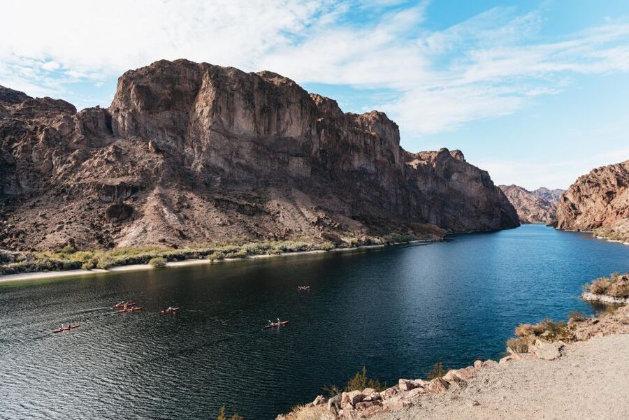 From Las Vegas: Emerald Cave Guided Kayaking Tour - Willow Beach Marina setup: your kayak, safety briefing, and the cold-water fact