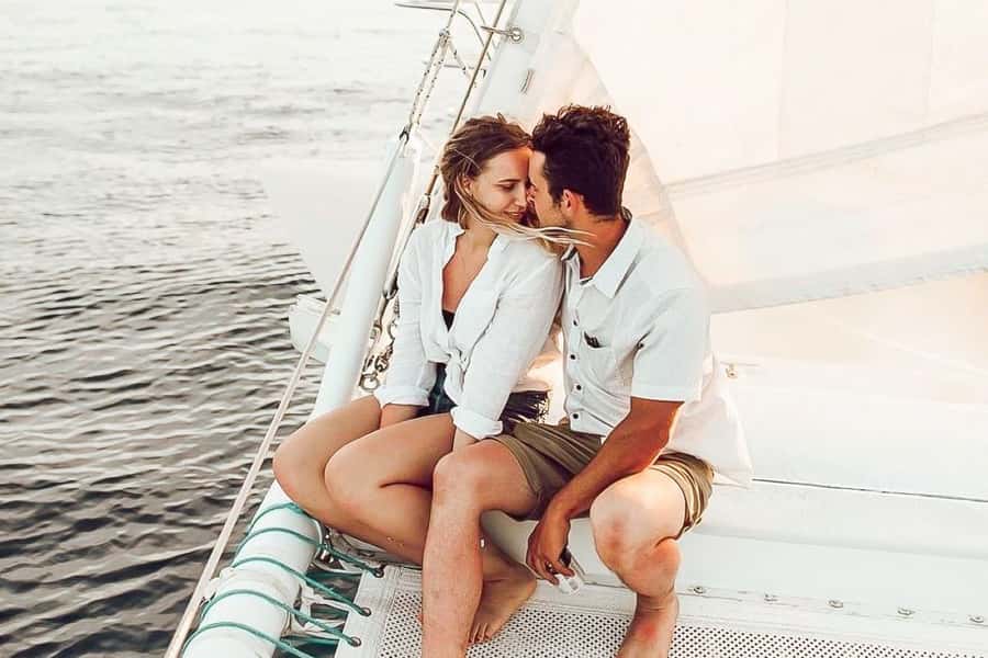 From Ma'alaea: 'Alihilani Sunset Sail Catamaran Tour - Maalaea Harbor to the open sea: getting on the right boat