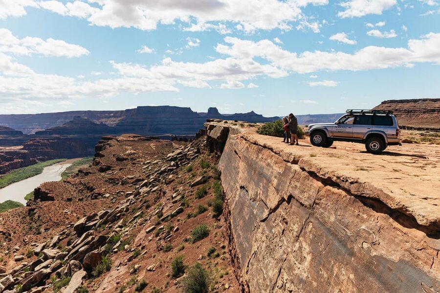 From Moab: Sky District Canyonlands National Park 4x4 Tour - Shafer Trail switchbacks: the dramatic finale