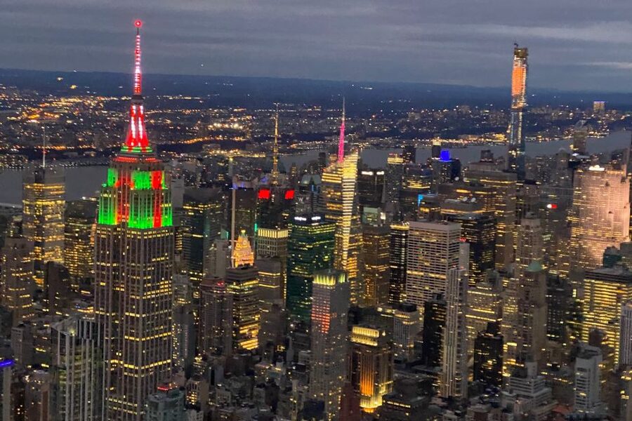 From New Jersey: New York City Skyline Tour - Daytime flight highlights: Verrazzano Bridge, Liberty Island, and the NYC skyline lineup