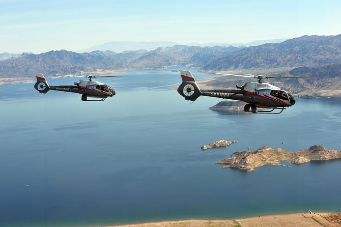 Grand Canyon Deluxe Helicopter Tour with Landing from Las Vegas - The route in your head: Lake Las Vegas to Lake Mead to Hoover Dam
