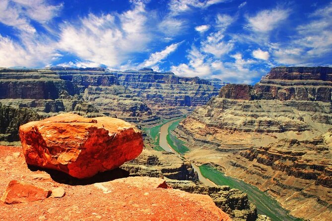 The Colorado River far below the west rim of the Grand Canyon