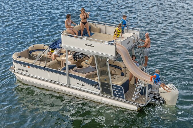 Half-Day Private Boating On Platinum Funship - Clearwater Beach - Platinum Funship on-board setup: floats, cooler water, and a real slide