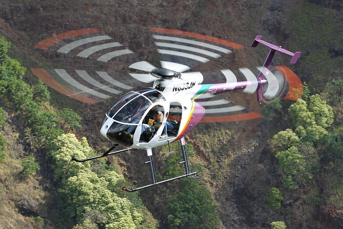 KAUAI LUXURY 60-Minute Doors-Off Helicopter ADVENTURE - Poipu’s Tunnel of Trees, then inland for Manawaiopuna Falls