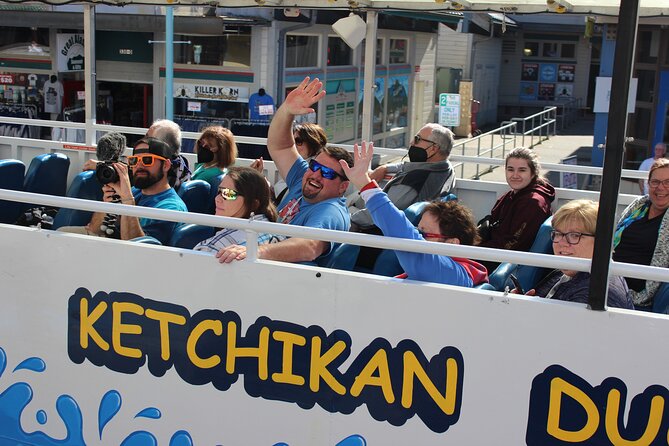 Ketchikan Duck Tour - The land portion: rustic streets, totem poles, and fast orientation