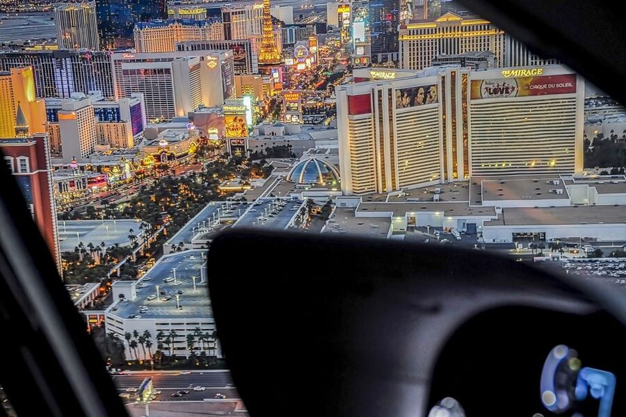 Las Vegas: Helicopter Night Flight over the Strip - What You See Over the Strip: From Stratosphere to Luxor