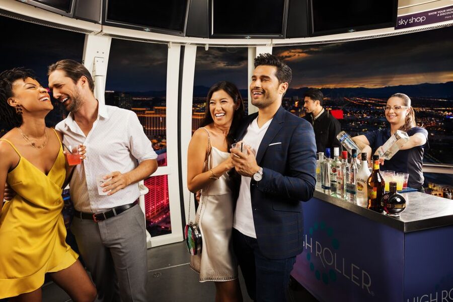 Las Vegas: High Roller Entry Ticket with In-Cabin Open Bar - High Roller at the LINQ Promenade, the “one stop” Strip viewpoint