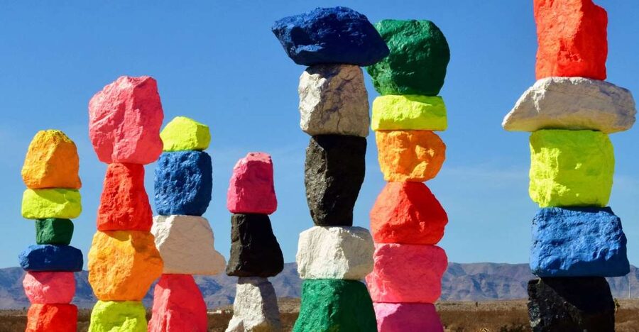 Las Vegas: Mojave Desert, 7 Magic Mountains, Vegas Sign Tour - The Van Ride, Hotel Pickup, and Las Vegas Boulevard Views