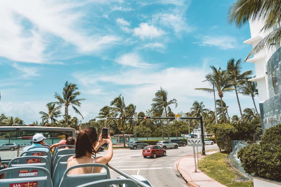 Miami: Hop-on Hop-off Open-top Bus Tour and Optional Cruise - Night Tour after dark: Miami lit up at 8 PM