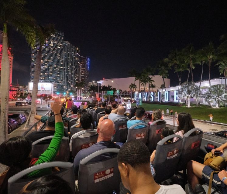 Miami: Open-top Bus Sightseeing Night Tour with Live Guide - Star Island, with Nighttime Water Views