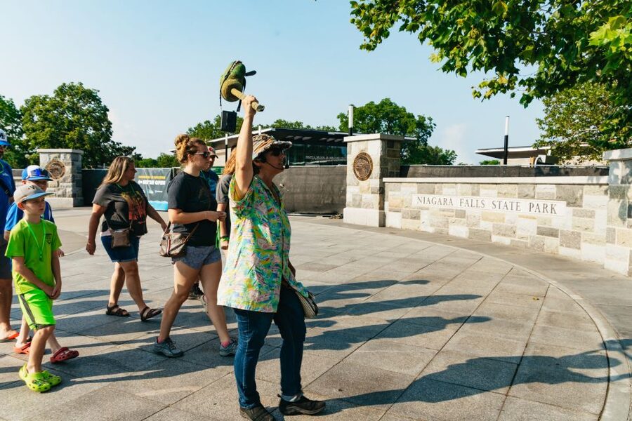 Niagara Falls: Cave of the Winds, Boat Ride, & Trolley Tour - The Trolley Loop: Power Arch, Tesla statue, and Luna Island without wearing out