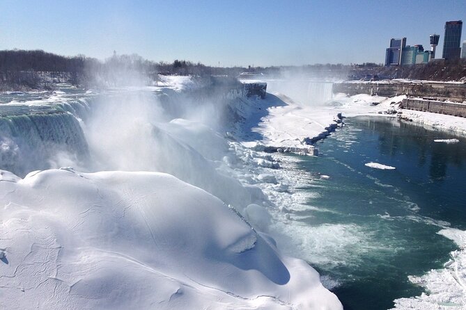 Niagara Falls Winter Wonderland Small Group Tour - Goat Island: a close-up Niagara River moment