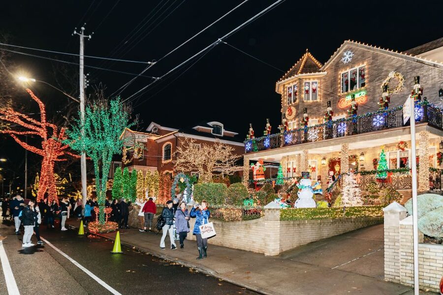 NYC: Dyker Heights Christmas Lights & Skyline View Bus Tour - East River views: what you are seeing from the bus windows