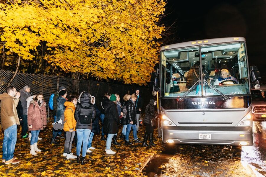 NYC: Dyker Heights Christmas Lights & Skyline View Bus Tour - Winter Village at Bryant Park: finishing with a holiday bonus