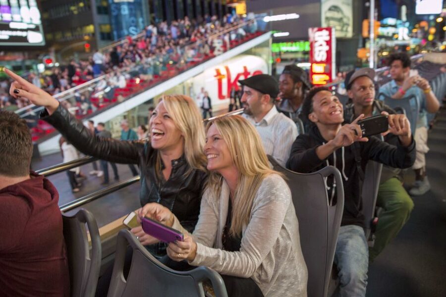 NYC: Sightseeing Night Tour by Open-Top Bus with Live Guide - Live guide quality: best part, with one real risk