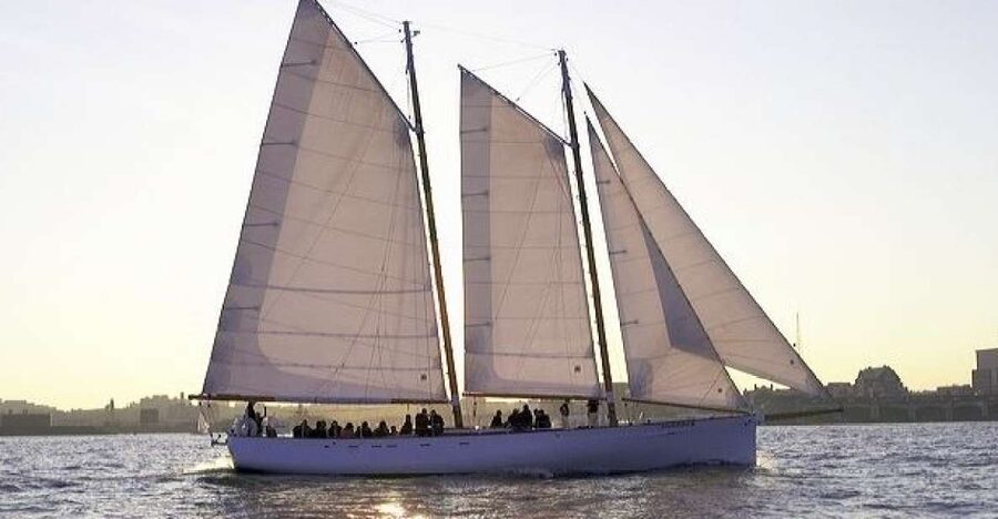 NYC: Sunset Sail Aboard Schooner Adirondack - What you see in the 2-hour sail: Battery Park, Ellis Island, and Liberty