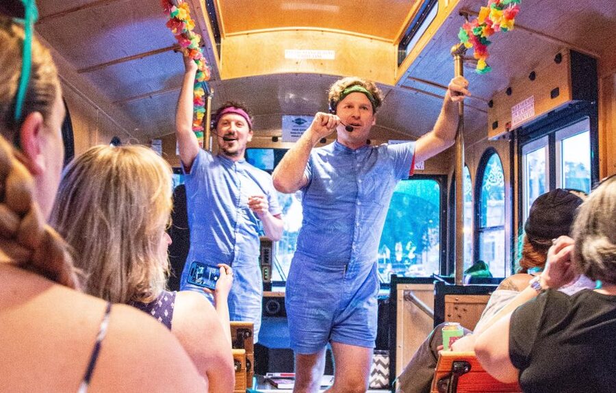 Savannah: "Savannah for Morons" Comedy Trolley Tour - Dannie and Danny Moron turn the trolley into a live comedy show