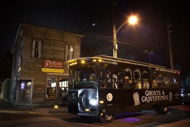 St. Augustine: Ghosts and Gravestones Old Town Trolley Tour - San Marco Welcome Center, then an 80-minute ride into the dark