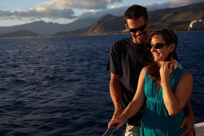 Waikoloa Signature Catamaran Sunset Sail - Sailing the Kohala-Kona coast: lava, turquoise water, and sea life