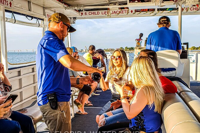 Wine Tasting Cruise in St. Augustine - The pontoon Osprey setup: shaded, enclosed, and built for comfort